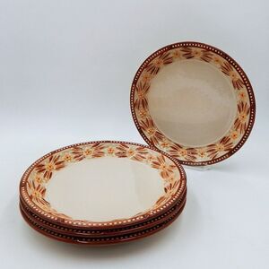 Temp-Tations By Tara Old World Brown Basketweave Dinner Plate 10 Inch Beaded